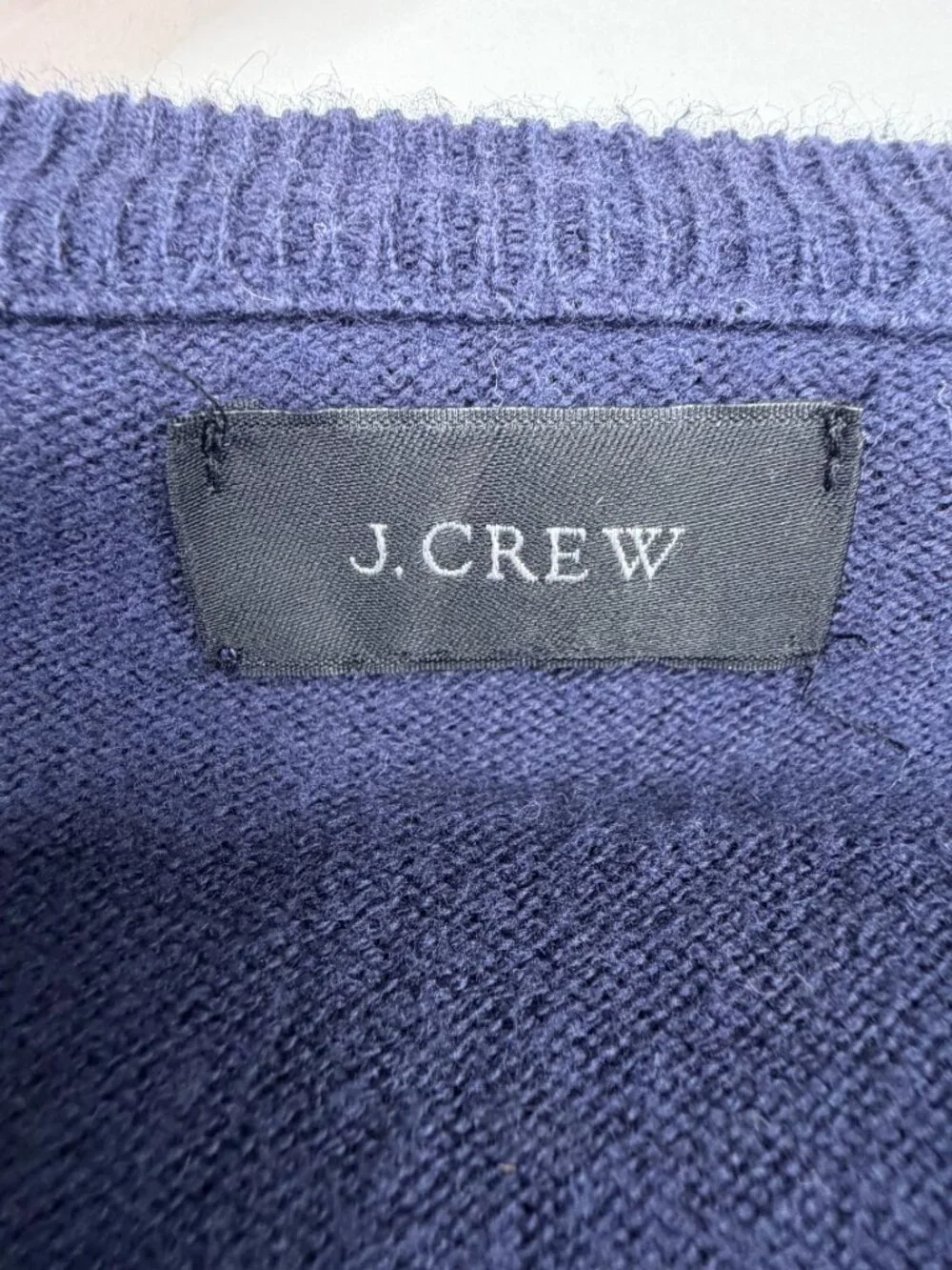 J. Crew Cotton-Cashmere V-neck Sweater Navy Large #A3099